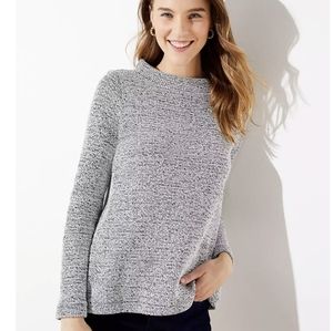 Loft Boucle Mock Neck Pullover Top size Medium NEW with Tags